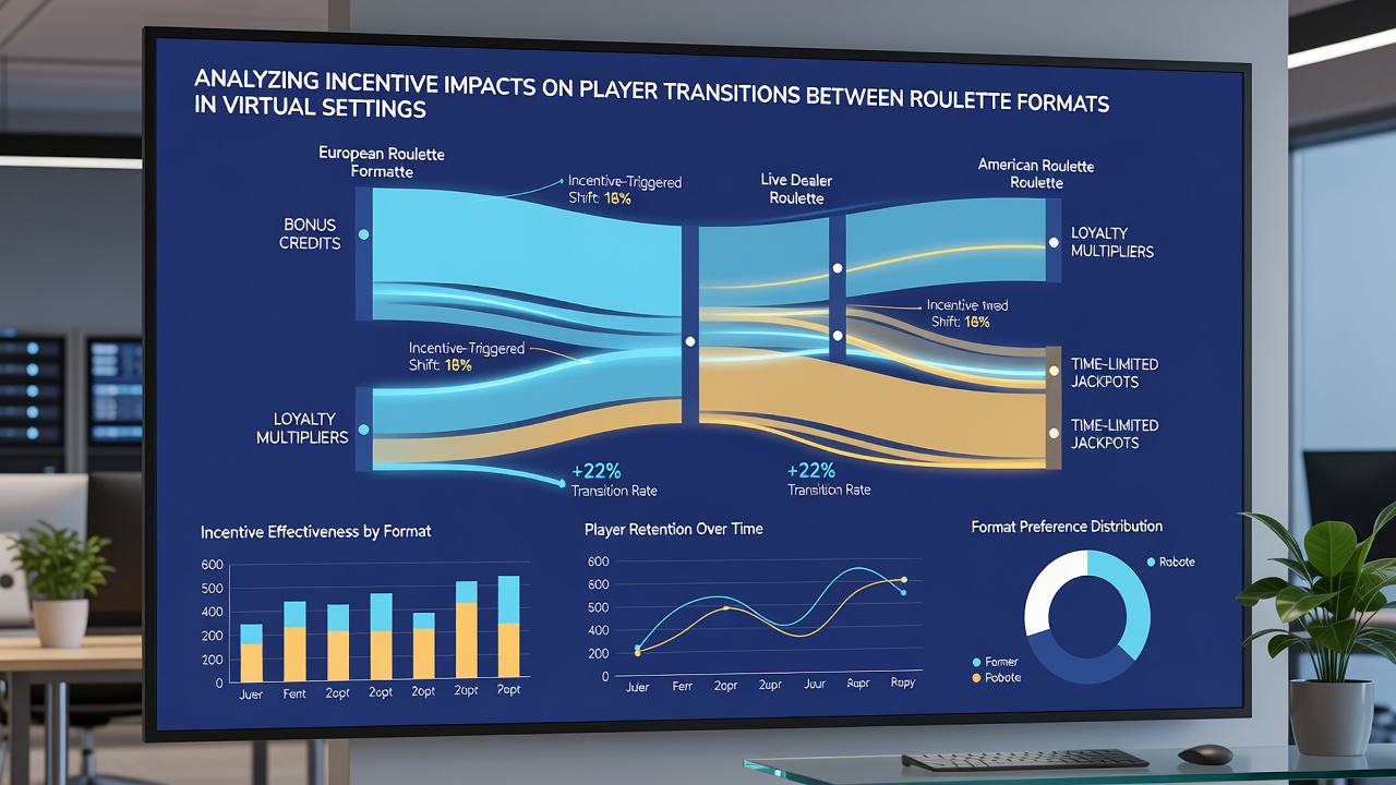 Grafische Auswertung von Spielerübergängen zwischen Roulette-Formaten mit Anreizindikatoren und statistischen Balkendiagrammen