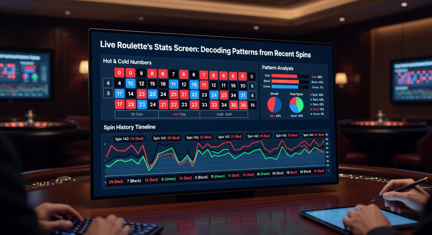 Detaillierte Ansicht der Hot/Cold Numbers und Sektor-Statistiken in einer Live-Roulette-Session