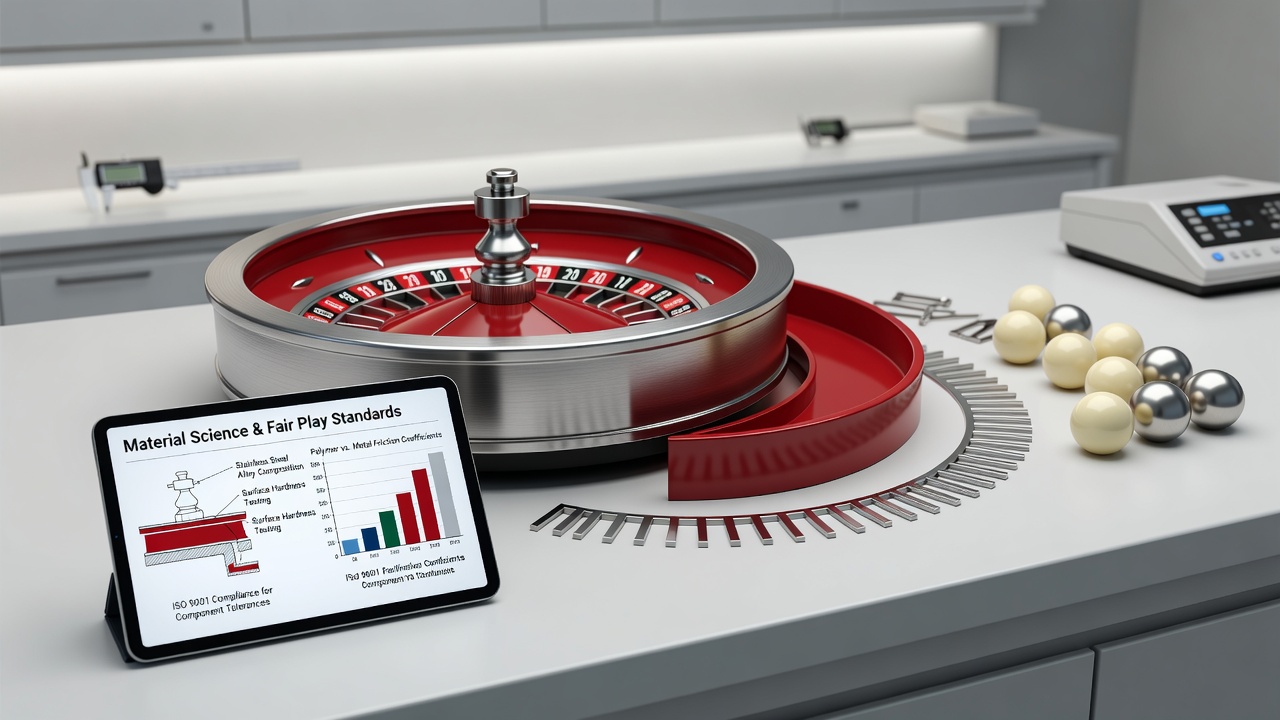 Roulette-Rad mit detaillierter Materialstruktur und Präzisionskomponenten
