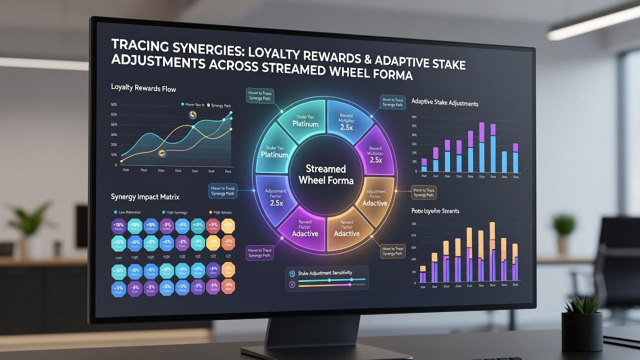 Beispielhafte Darstellung adaptiver Stake-Modifikationen während gestreamter Wheel-Sessions